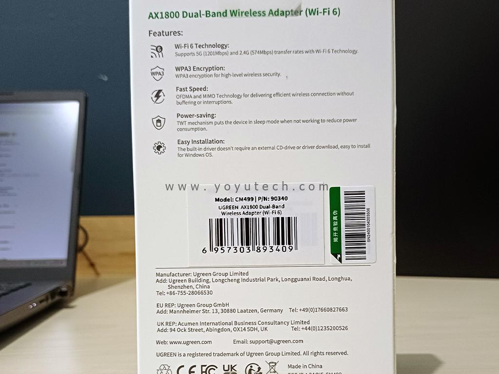 Ugreen-Wifi-6-AX1800-Dual-bank USB-Wireless 03 | www.yoyutech.com
